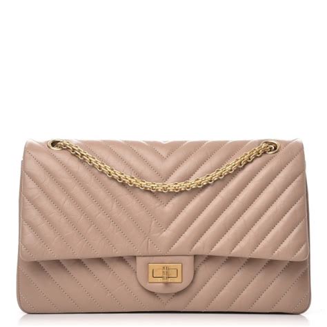 chanel beige chevron reissue